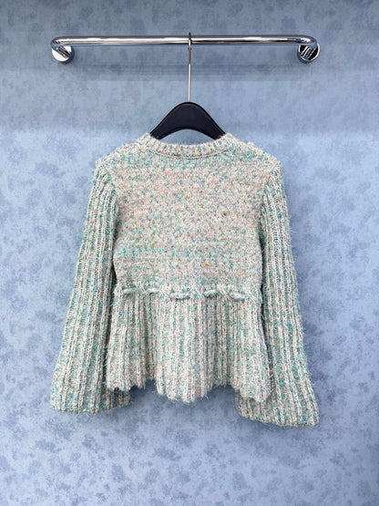 CC 2025 Jacket With Drawstring Waist Blue Pink Wool 325853