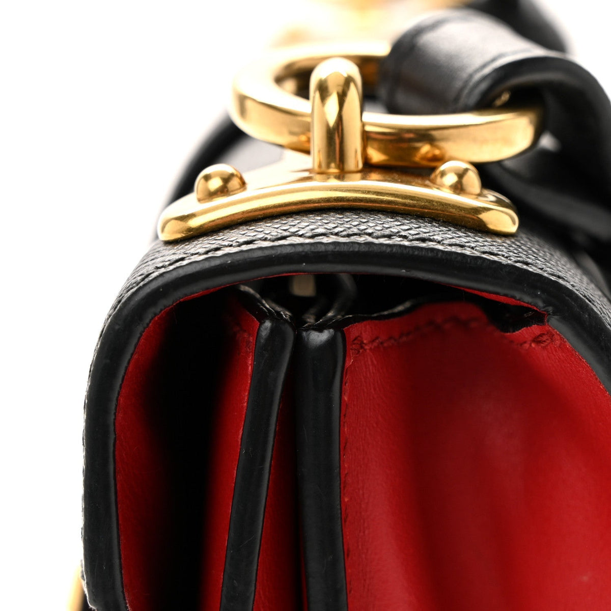 City Calfskin Saffiano Cahier Bag Fuoco Black