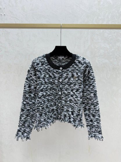 Chanel 2025 Knitted Crew Neck Cardigan Wool Polyester 734785