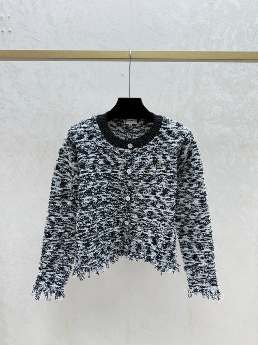Chanel 2025 Knitted Crew Neck Cardigan Wool Polyester 734785