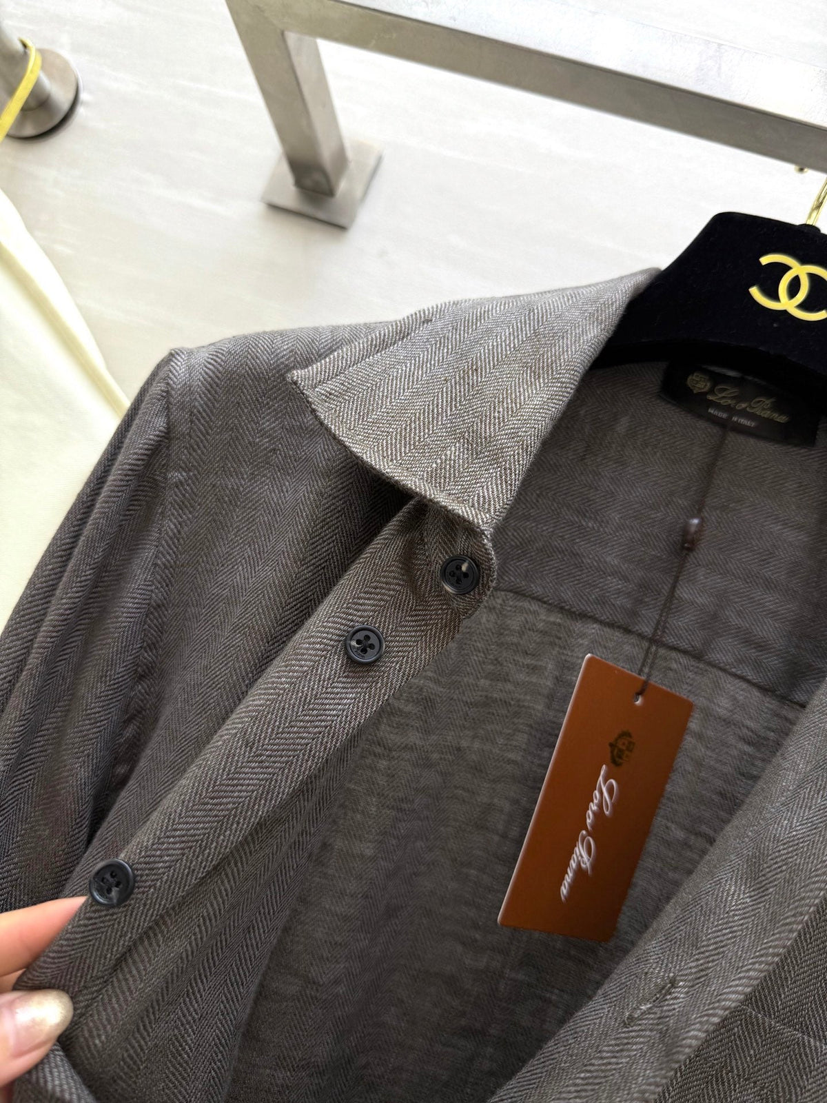 LP Vintage Herringbone Shirt Linen 346548