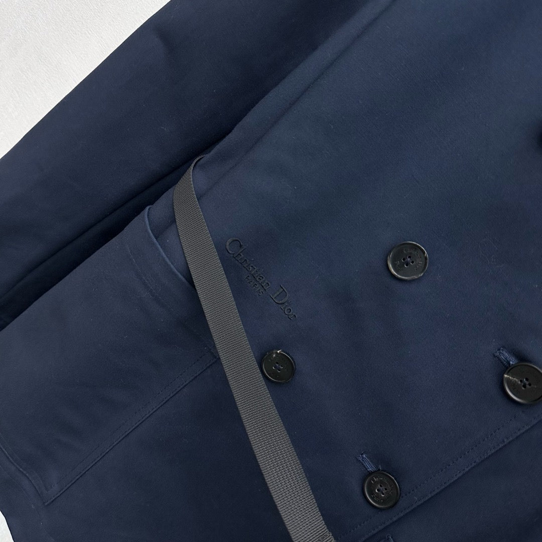 CD 26s Trench Coat Dark Blue Cotton 349778