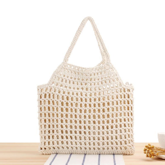 Crochet Market Bag Literary Cotton Braided Bag