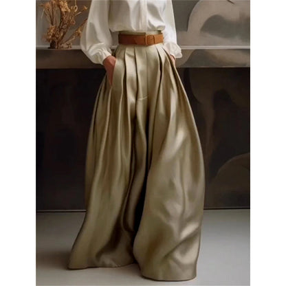 Loose Wide Leg Solid Color Casual Pants Bottoms Trousers