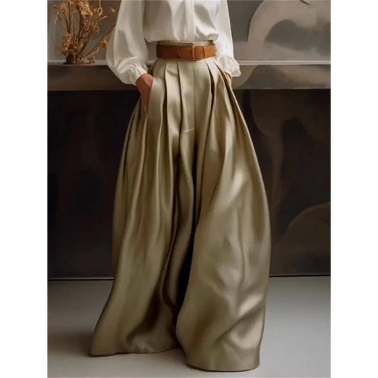 Loose Wide Leg Solid Color Casual Pants Bottoms Trousers