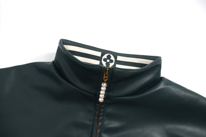 LV 25SS Mixed Leather Sweatshirt/Jacket 491946