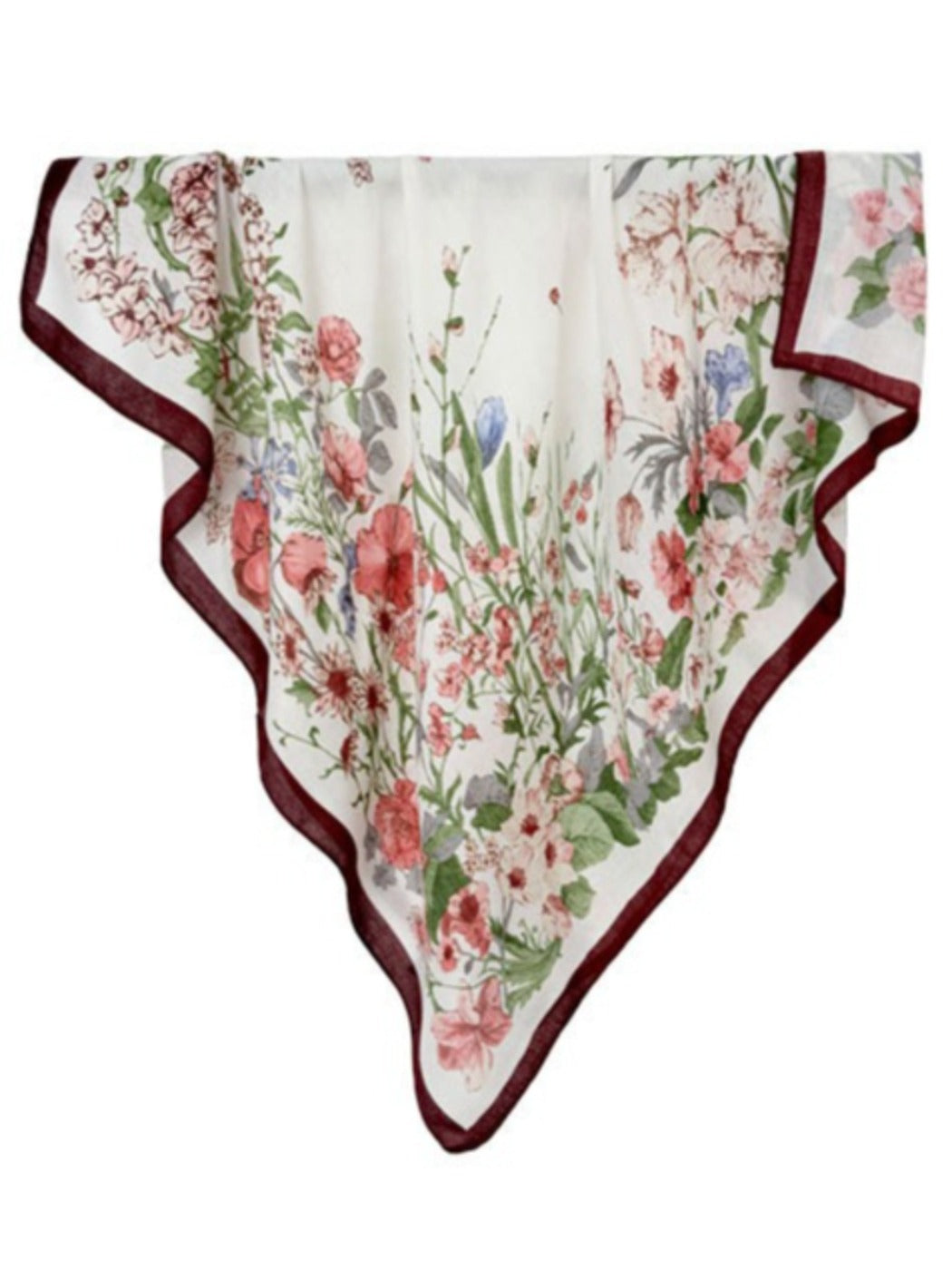 Scarvii - Boho Lightweight Floral-Print Square Scarf