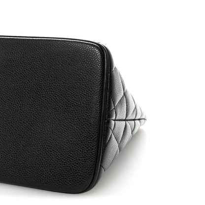Caviar Quilted Medallion Tote Black