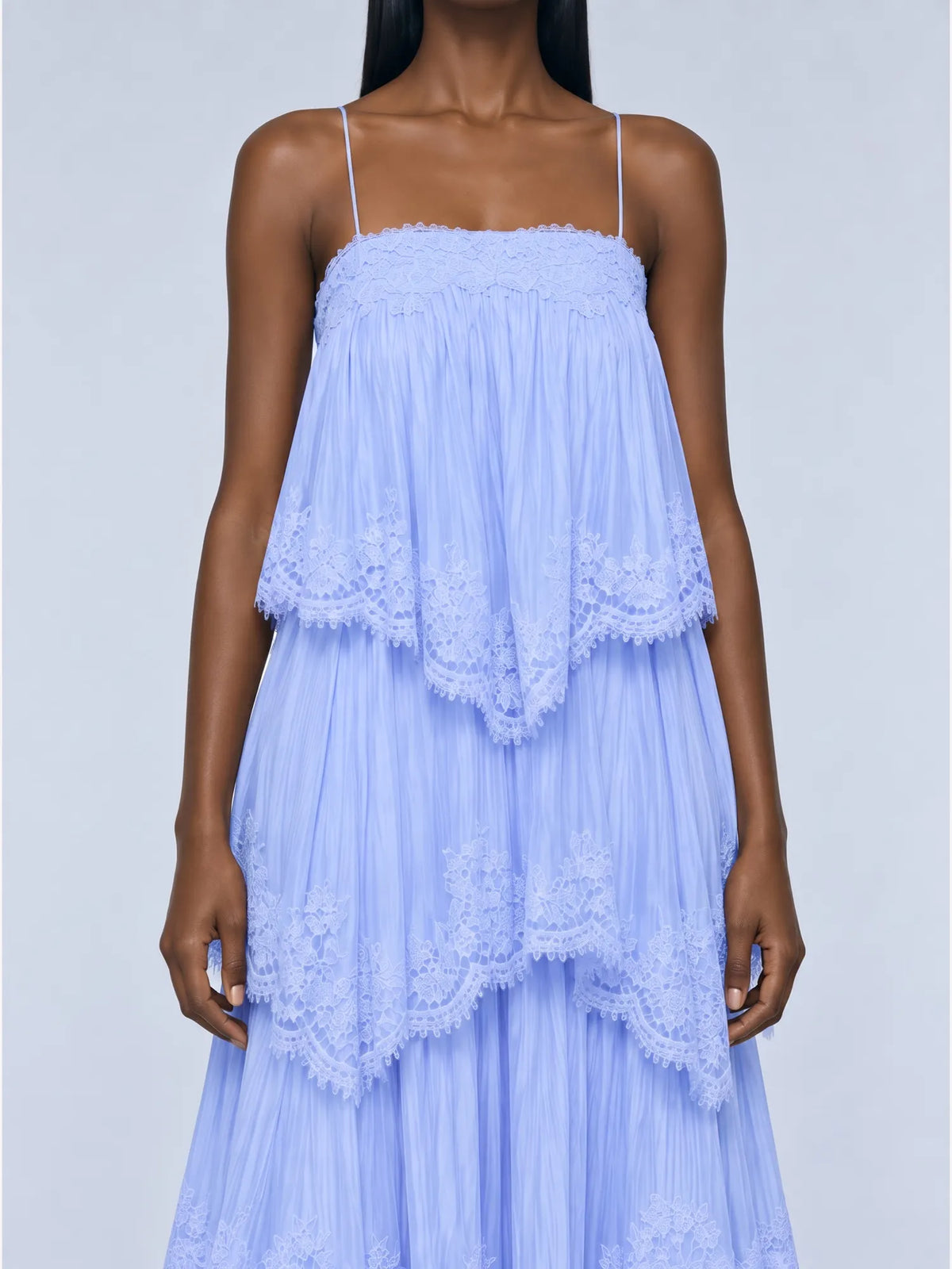 Simone Tiered Lace splicing Maxi Dress