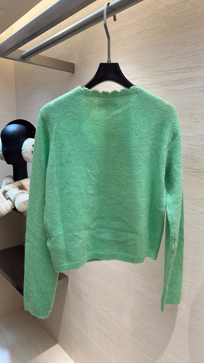 CHANEL MINT GREEN KNIT TOP