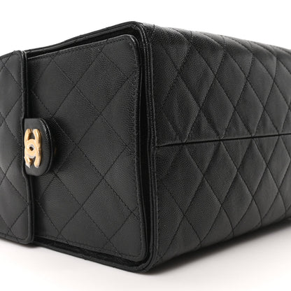 Caviar Quilted Medium Chanel 25 Handbag Black