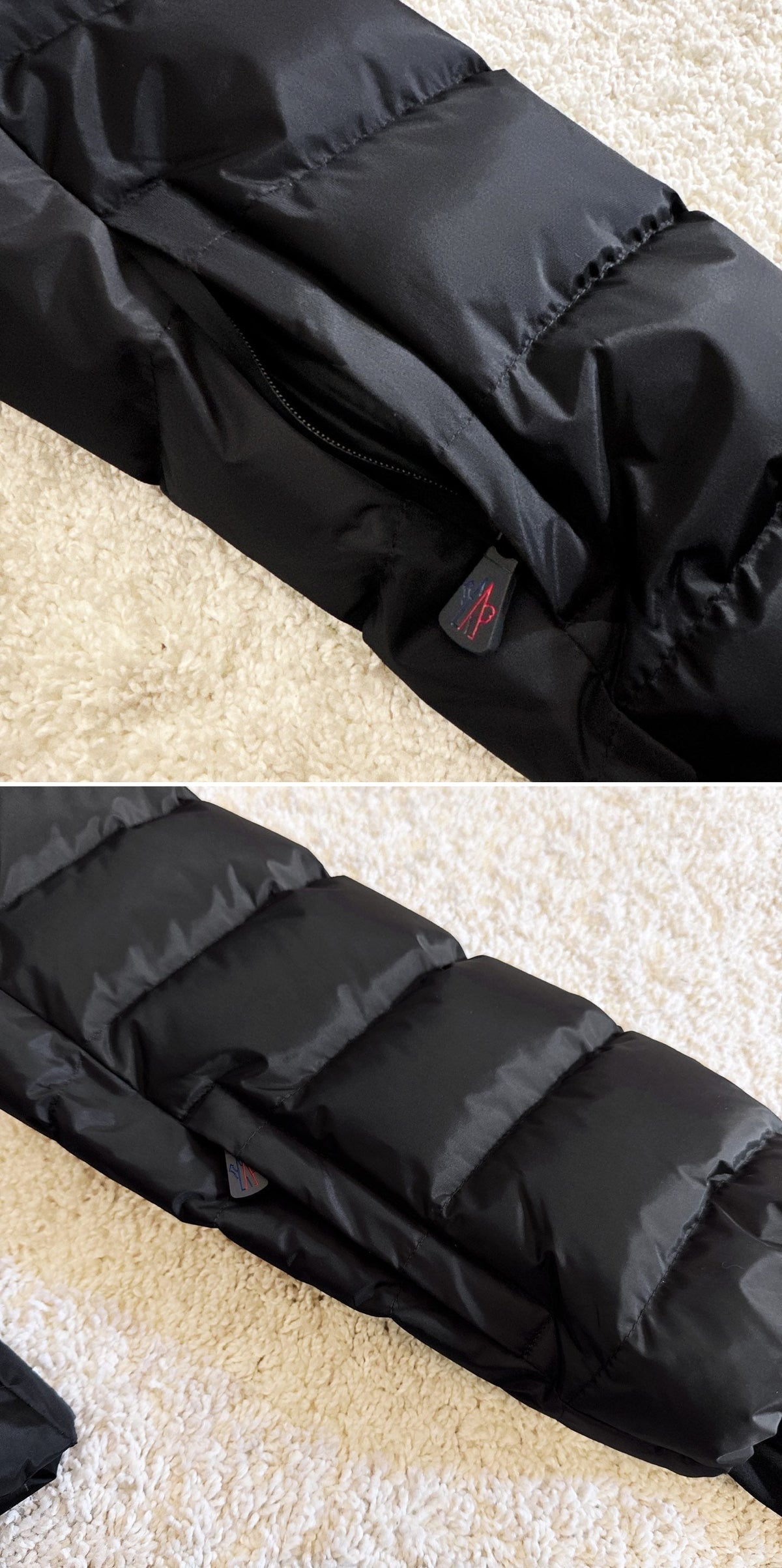 Moncler 2025 Grenoble 'Beverley' Hooded Shearling-trimmed Ski Black Down Jacket