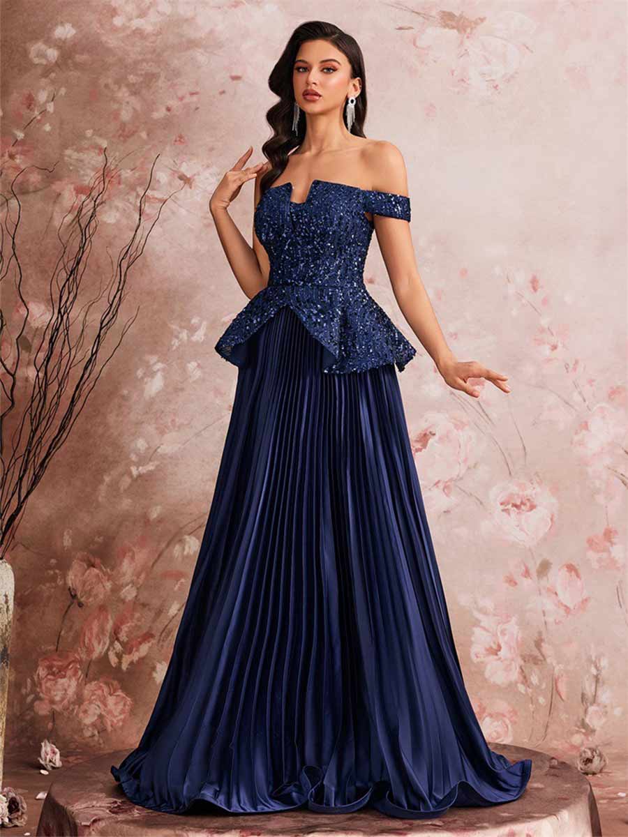 Davina Elegant Sequined Maxi Dress