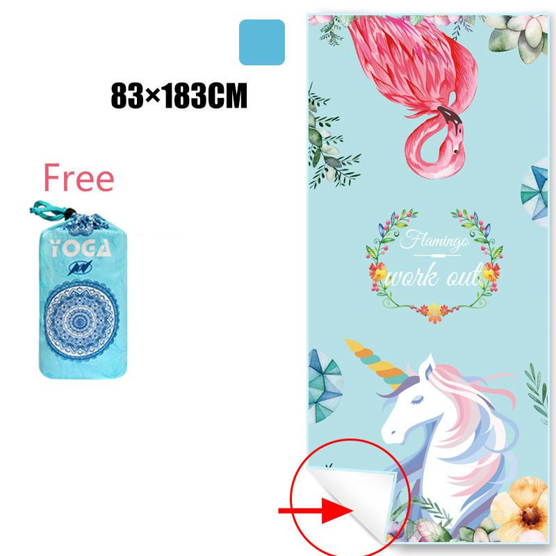 Sports Fitness Yoga Mat Spread Towel Silicone Anti-Slip Printing Pad Portable Folding Widened Spread Towel Easy Take