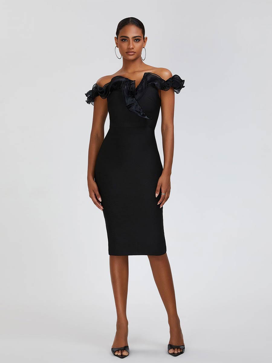Alaina Bandage Dress In Black