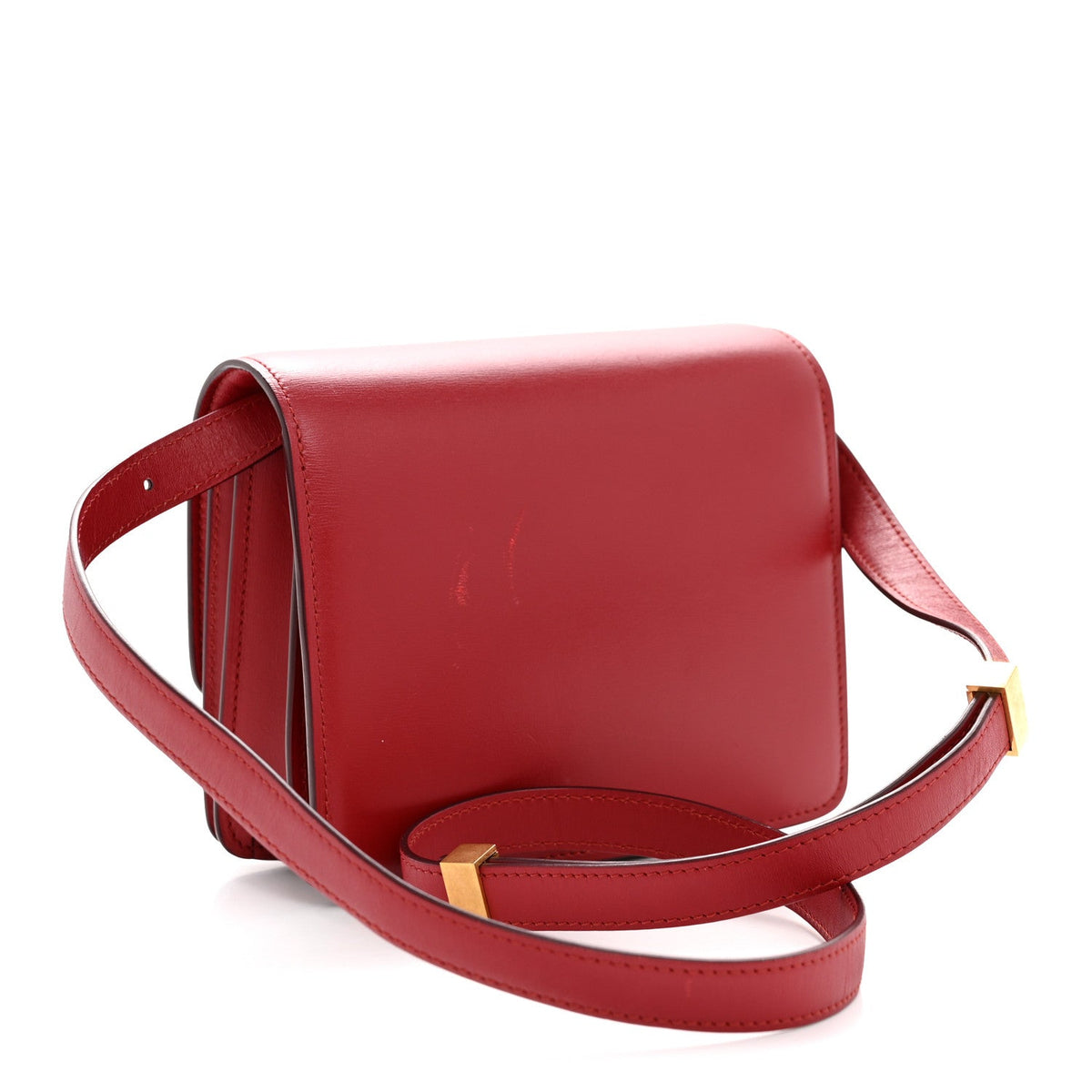 Smooth Calfskin Small Classic Box Flap Bag Red