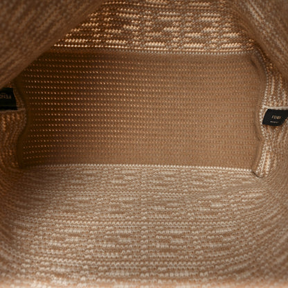 Cashmere Knit FF Large Shopper Tote Cammello