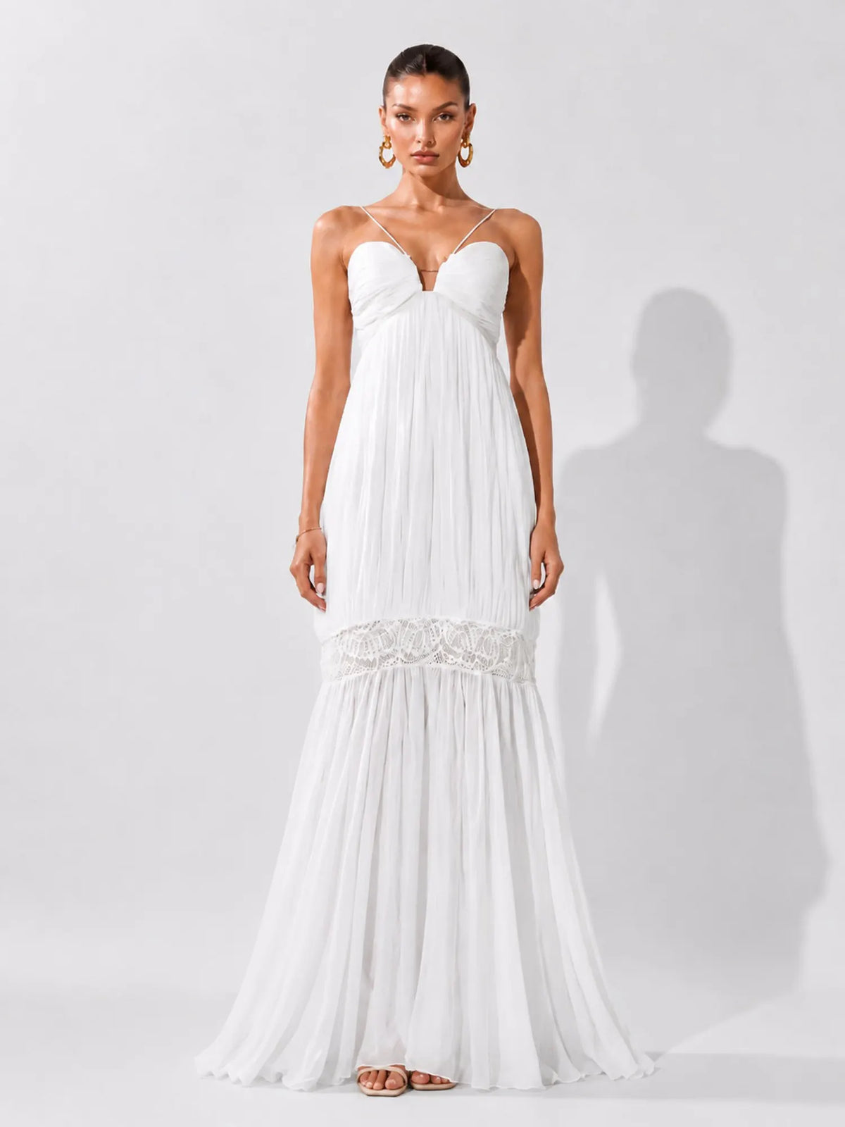 Vivienne Draped Mesh Maxi Dress