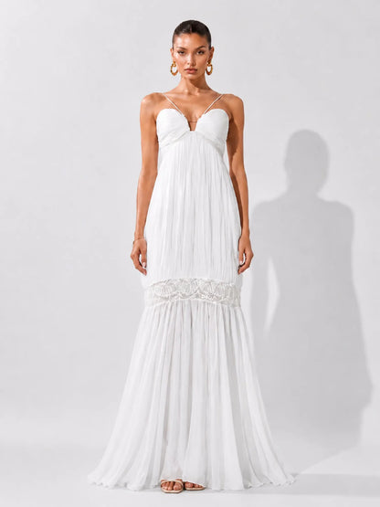 Vivienne Draped Mesh Maxi Dress