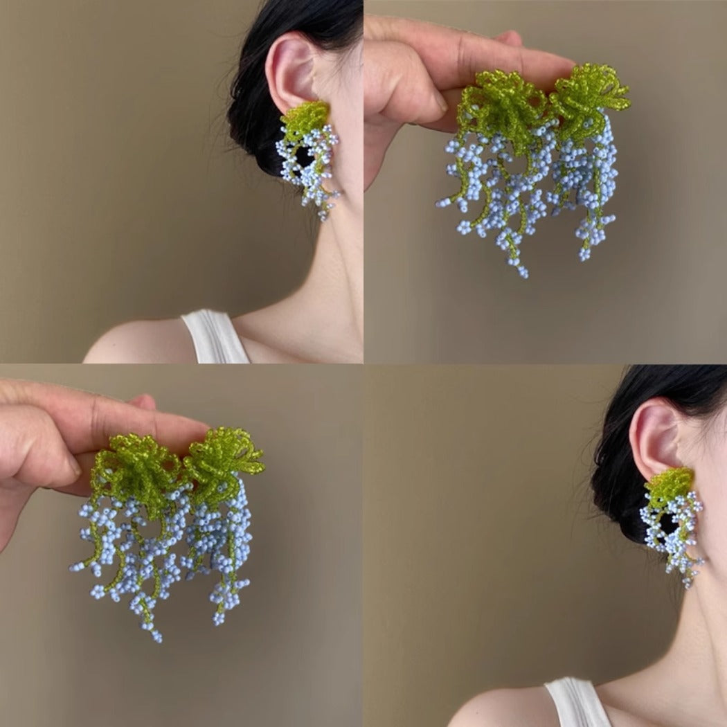 Earwish - Beaded Floral Earrings – Soft &amp; Elegant