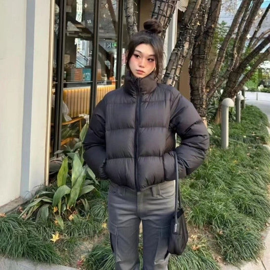 Solid Color Cotton Polyester Padded Jacket Stand Collar