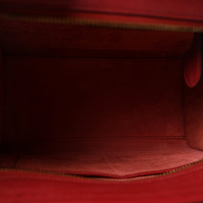 Drummed Calfskin Micro Luggage Red