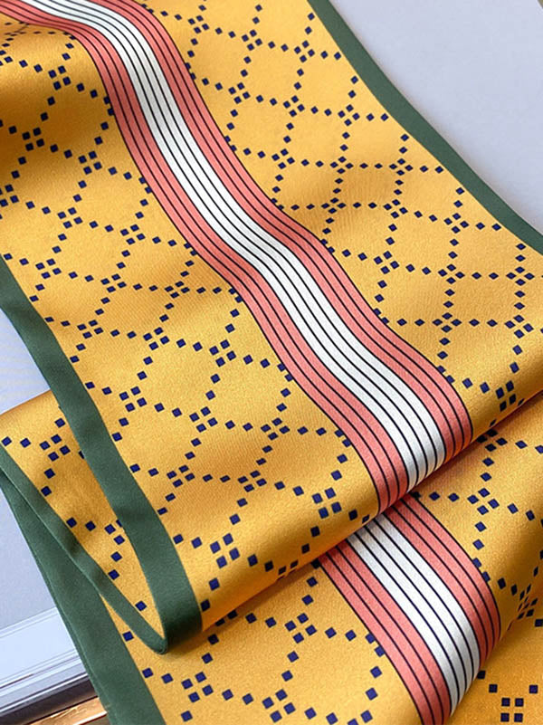 Leisure Fashion Geometry Simple Silk Scarf