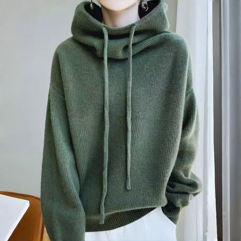Solid Color Loose Thick Knit Sweater