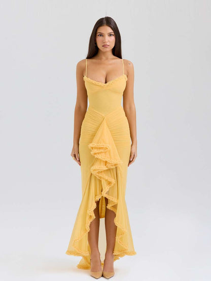 Elisa Ruffle Edge Camisole Maxi Dress
