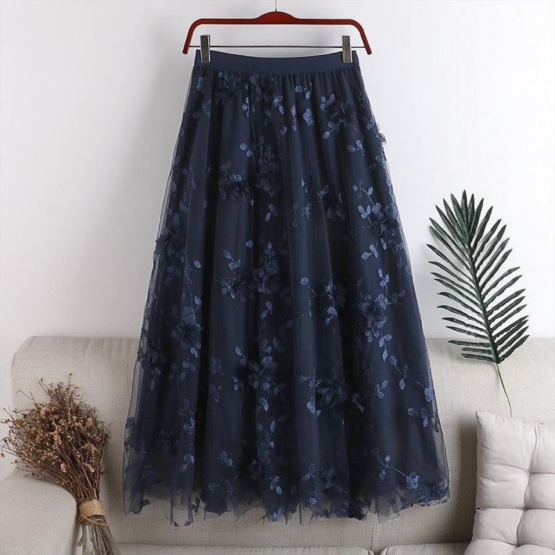 High Waist Slimming Double Layer Mesh Skirt