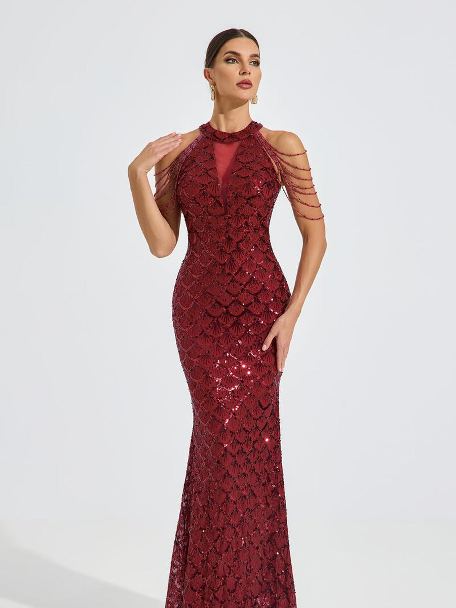 Isabella Luxe Sequin Maxi Dress