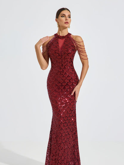 Isabella Luxe Sequin Maxi Dress