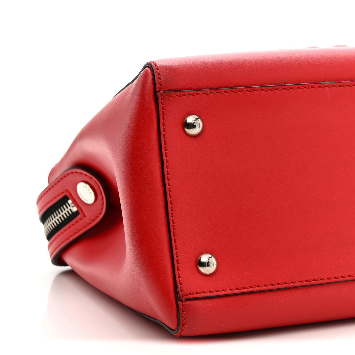 Vitello Baltico Dolce Shiny Nappa Lace Up DotCom Satchel Red