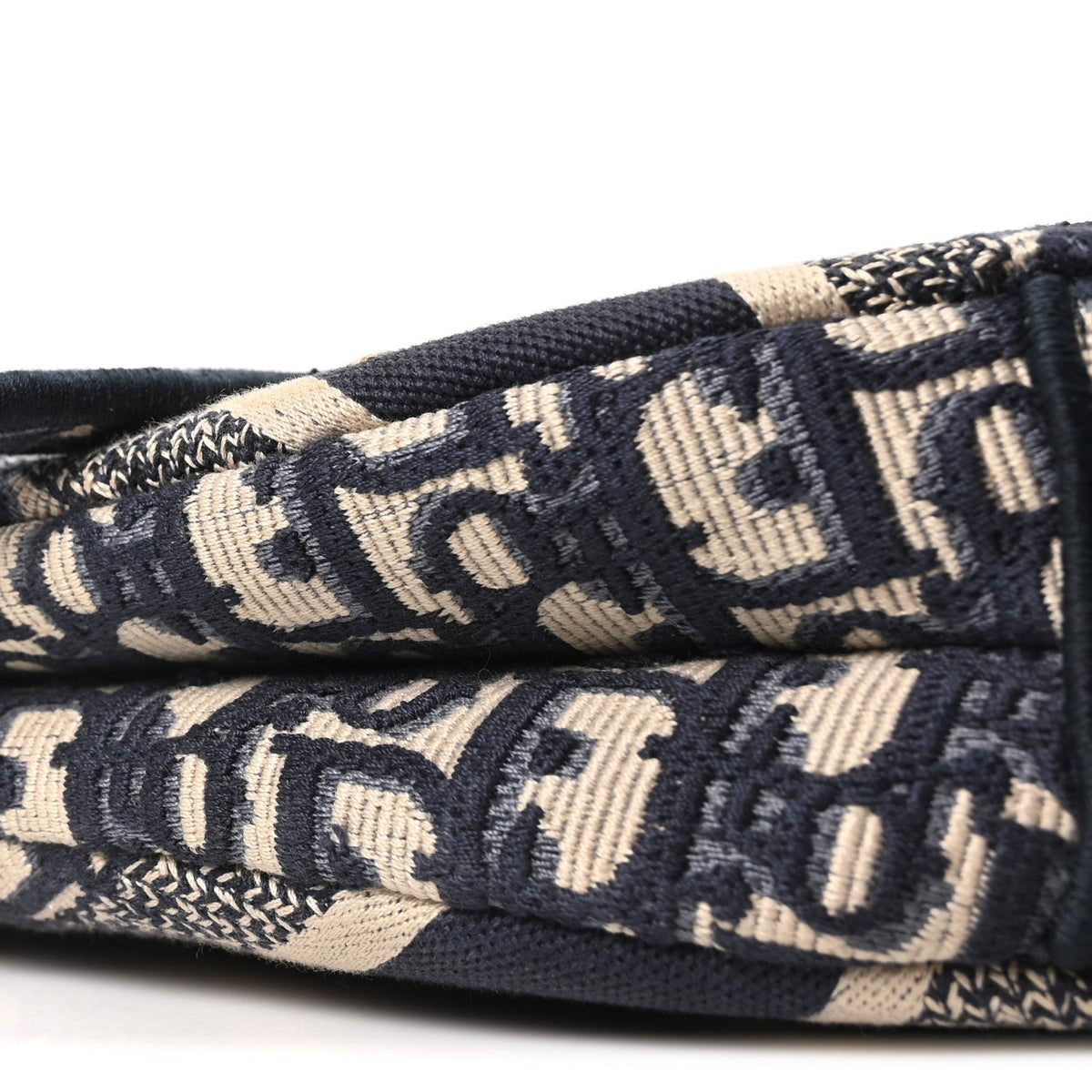 Oblique Embroidered Saddle Bag Blue