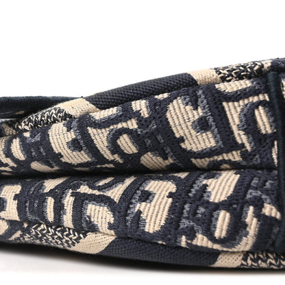 Oblique Embroidered Saddle Bag Blue