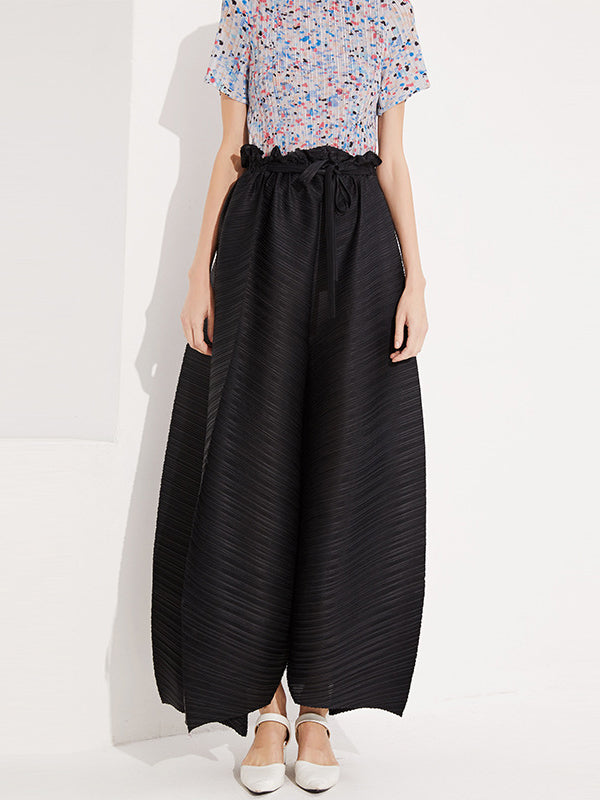 Loose Wide Leg  Pleated Casual Pants Bottoms