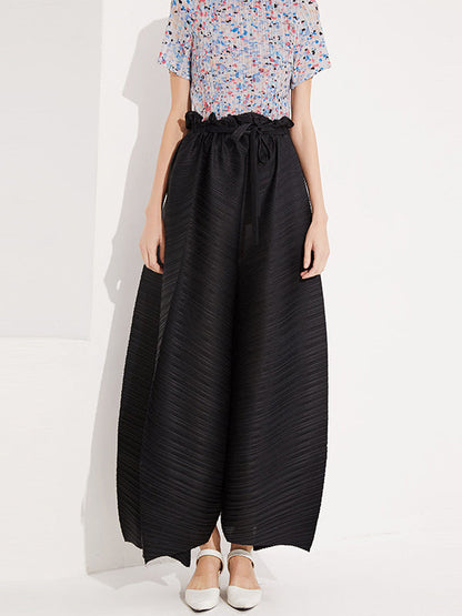 Loose Wide Leg  Pleated Casual Pants Bottoms