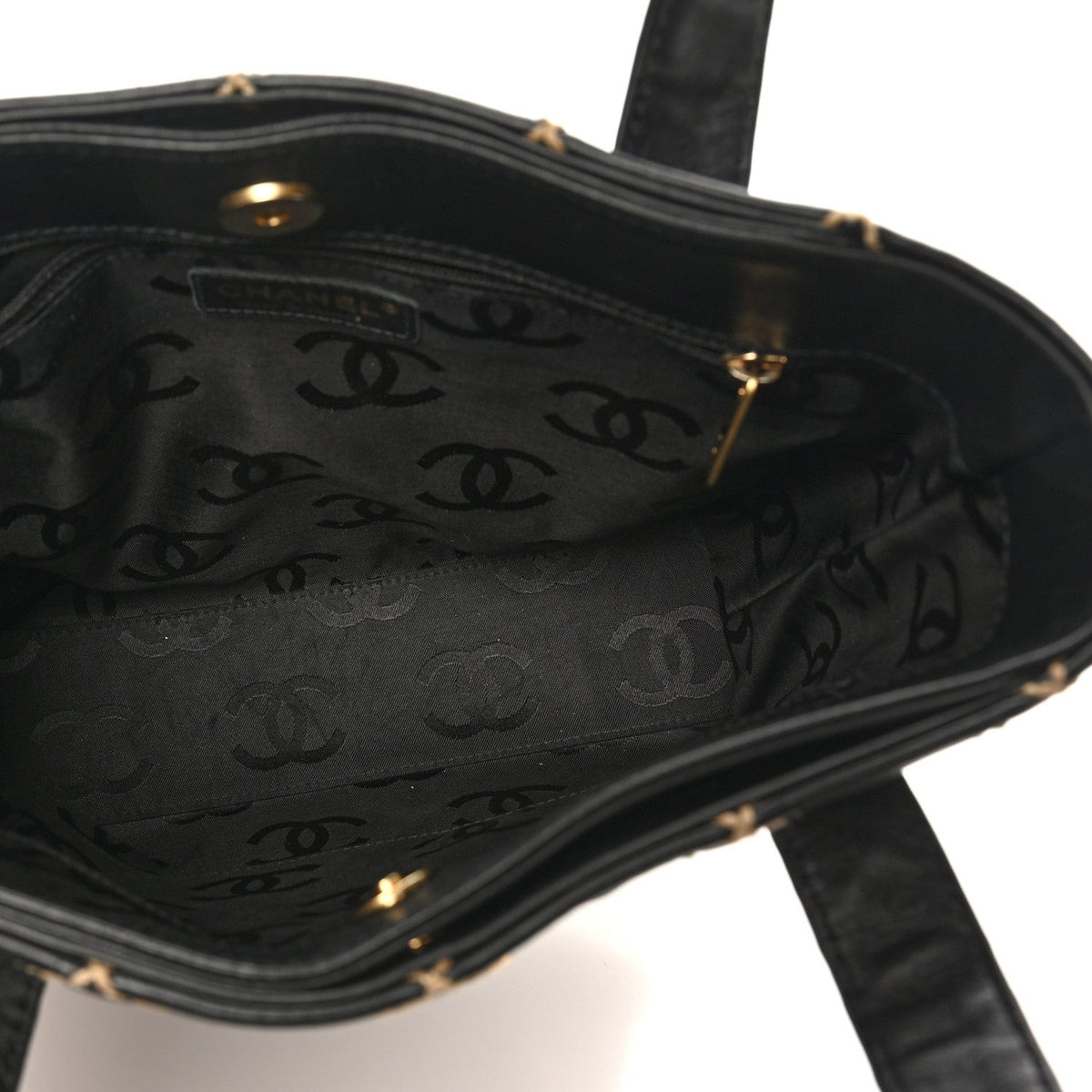 Calfskin Wild Stitch Tote Black