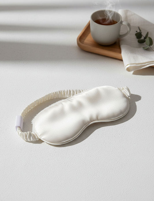 Solid Color Silk Eye Mask With Elastic Band