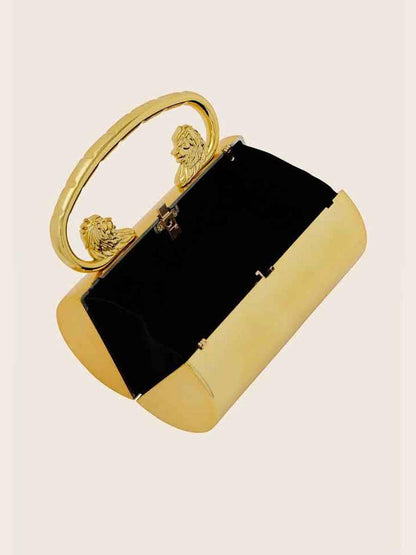 Charis Metal Lion Head Handle Clutch
