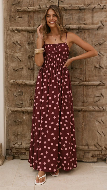 Solare Maxi Dress - Merlo/Marshmallow
