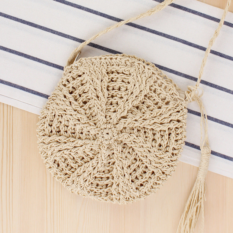 Crochet Market Bag Round Fringe Bag