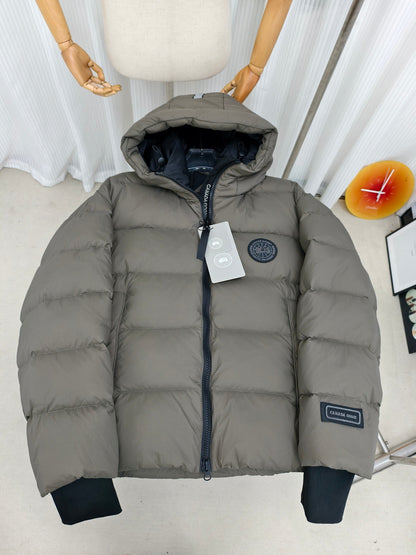 C. Goose Down Jacket Olive Grey Polyester 0014