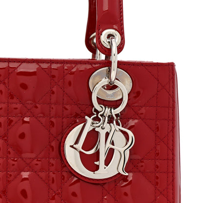 Patent Cannage Medium Lady Dior Red