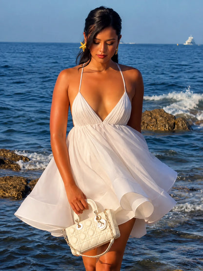 Selene Halter Chiffon Mini Dress