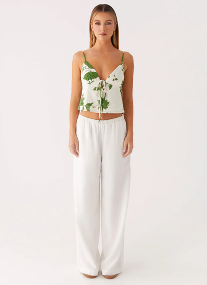 Faela Cotton Cami Top - Verdant Bloom