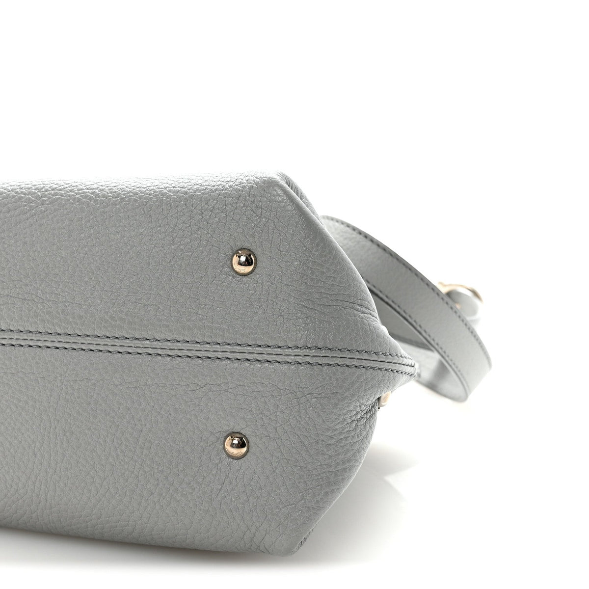 Grained Calfskin Sofia Satchel Grey