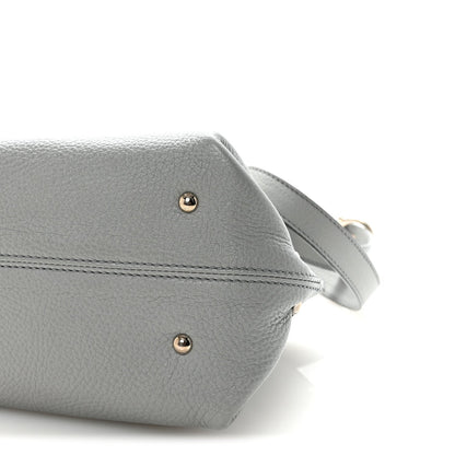 Grained Calfskin Sofia Satchel Grey