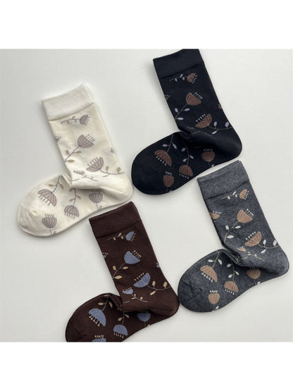 Rufia - Vintage Floral Umbrella Pattern Women’s Socks