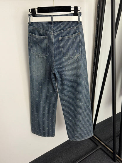 CHANEL 25S HIGH-WAISTED FLEECE-LINED JEANS 563
